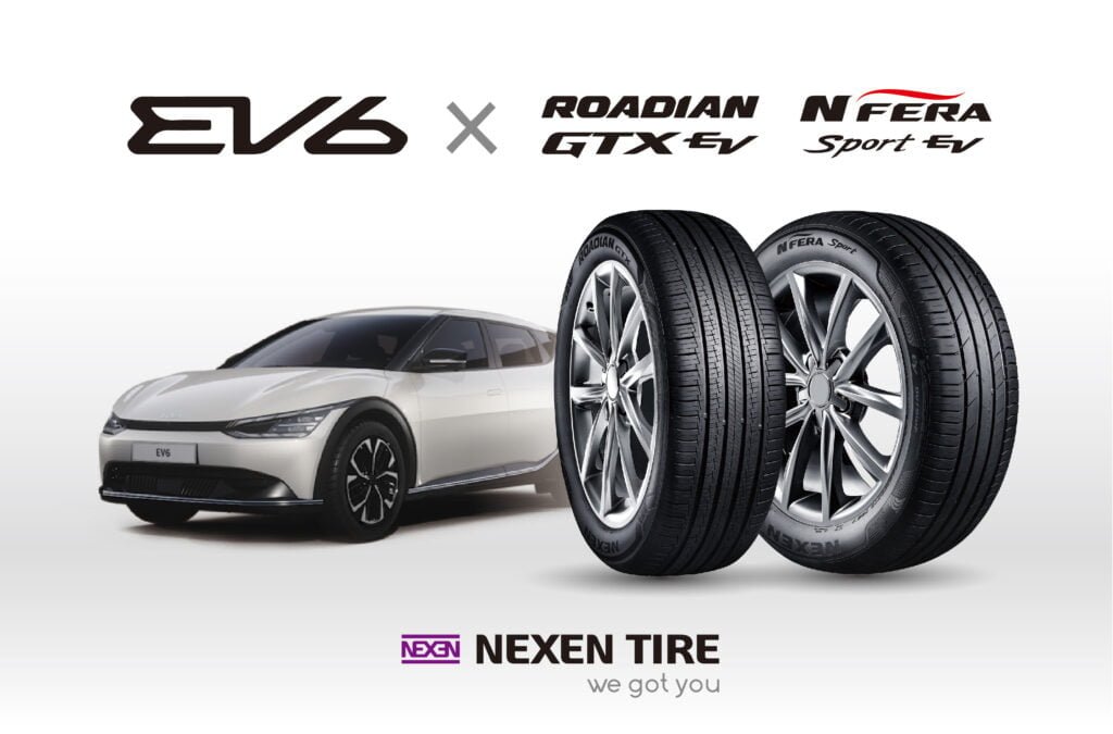 Vista de pareja de neumáticos Nexen Tire ROADIAN GTX EV y NFERA Sport para Kia EV6